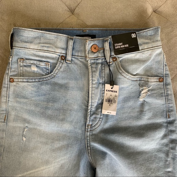 NWT Express 00 Straight Leg Jeans High Waist - Picture 2 of 5